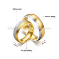 Anéis de casamento feitos sob encomenda do ouro do diamante do estilo do tungstênio ocidental feito sob encomenda, anéis de cristal da forma